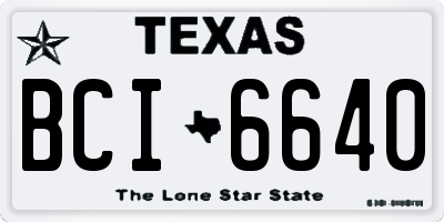 TX license plate BCI6640