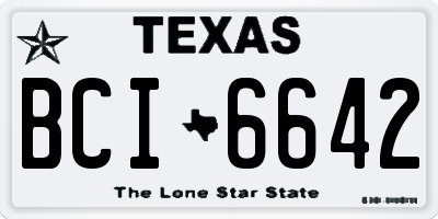 TX license plate BCI6642