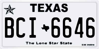 TX license plate BCI6646