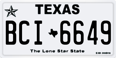 TX license plate BCI6649