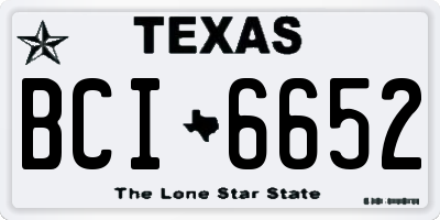 TX license plate BCI6652