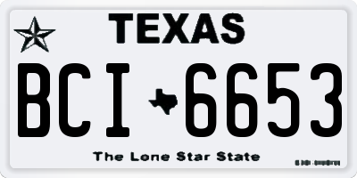 TX license plate BCI6653