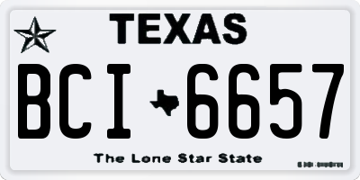 TX license plate BCI6657