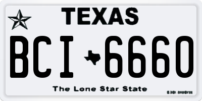 TX license plate BCI6660