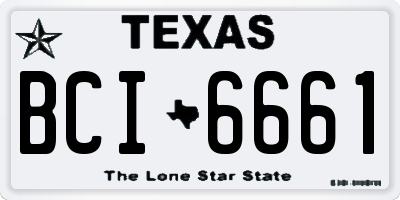 TX license plate BCI6661