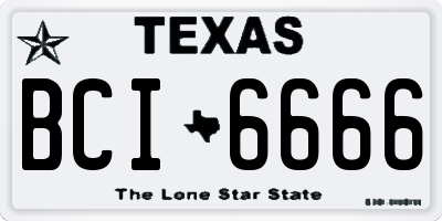 TX license plate BCI6666