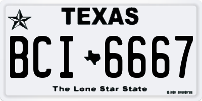 TX license plate BCI6667