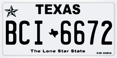 TX license plate BCI6672