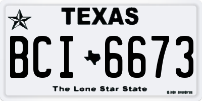 TX license plate BCI6673