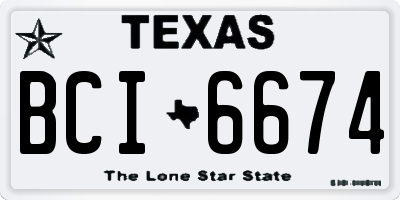 TX license plate BCI6674