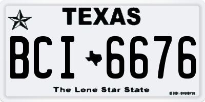 TX license plate BCI6676