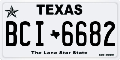 TX license plate BCI6682