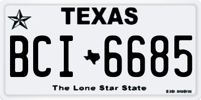 TX license plate BCI6685
