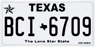 TX license plate BCI6709