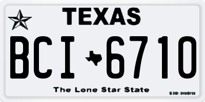 TX license plate BCI6710