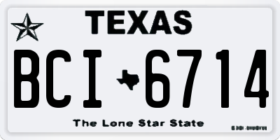 TX license plate BCI6714