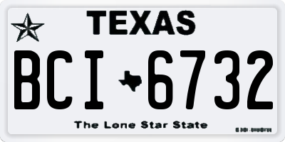 TX license plate BCI6732