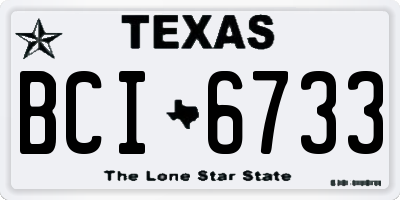 TX license plate BCI6733