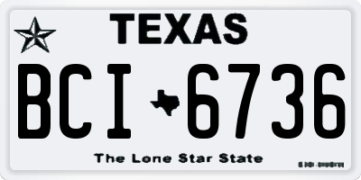 TX license plate BCI6736