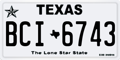 TX license plate BCI6743