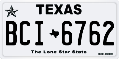 TX license plate BCI6762