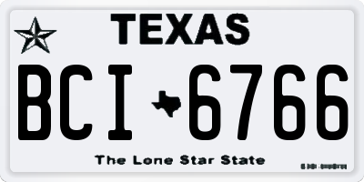 TX license plate BCI6766