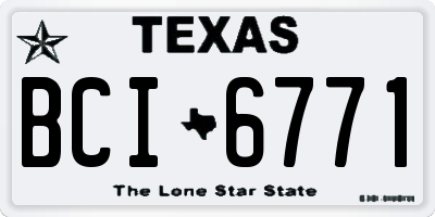 TX license plate BCI6771