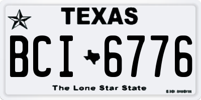 TX license plate BCI6776