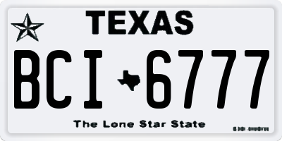 TX license plate BCI6777