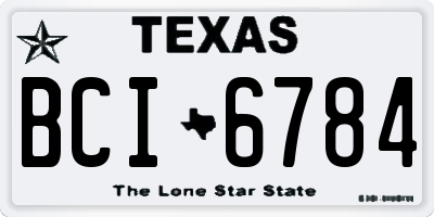 TX license plate BCI6784