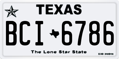 TX license plate BCI6786