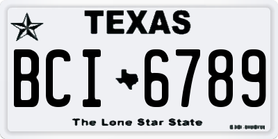 TX license plate BCI6789
