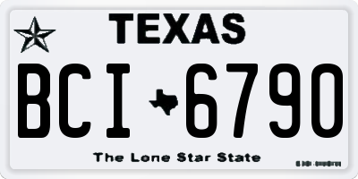 TX license plate BCI6790