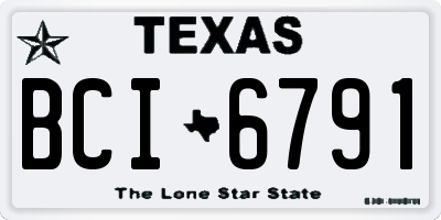 TX license plate BCI6791