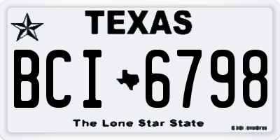 TX license plate BCI6798