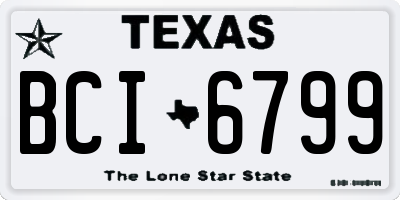 TX license plate BCI6799