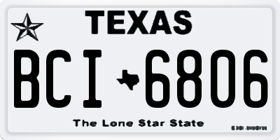 TX license plate BCI6806