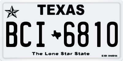 TX license plate BCI6810
