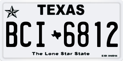 TX license plate BCI6812