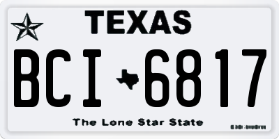 TX license plate BCI6817