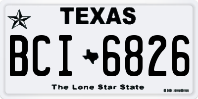 TX license plate BCI6826