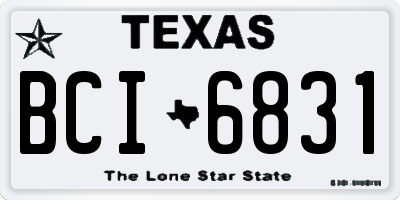 TX license plate BCI6831