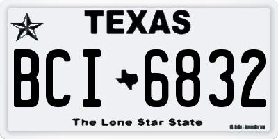 TX license plate BCI6832