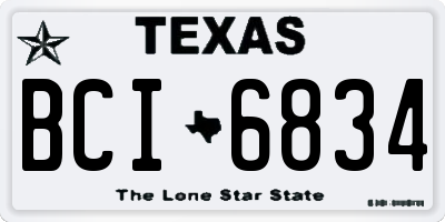 TX license plate BCI6834
