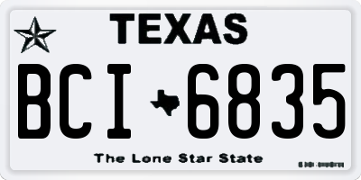 TX license plate BCI6835