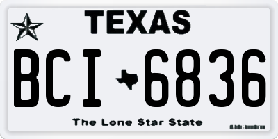 TX license plate BCI6836