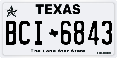TX license plate BCI6843