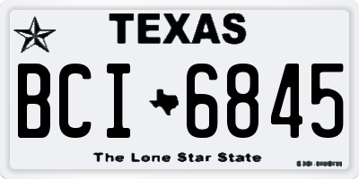 TX license plate BCI6845