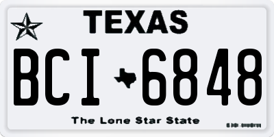 TX license plate BCI6848
