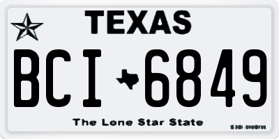 TX license plate BCI6849